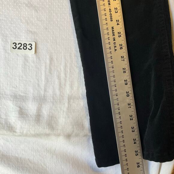 Gloria Vanderbilt Women Corduroy Pants size 12Petite Black Mid Rise Straight Fit - Picture 3 of 10